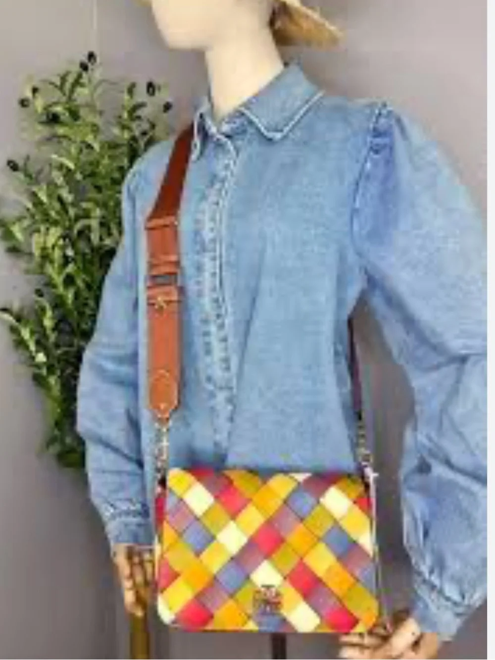 NWT Tory Burch Thea Multicolor Woven Flap Crossbody